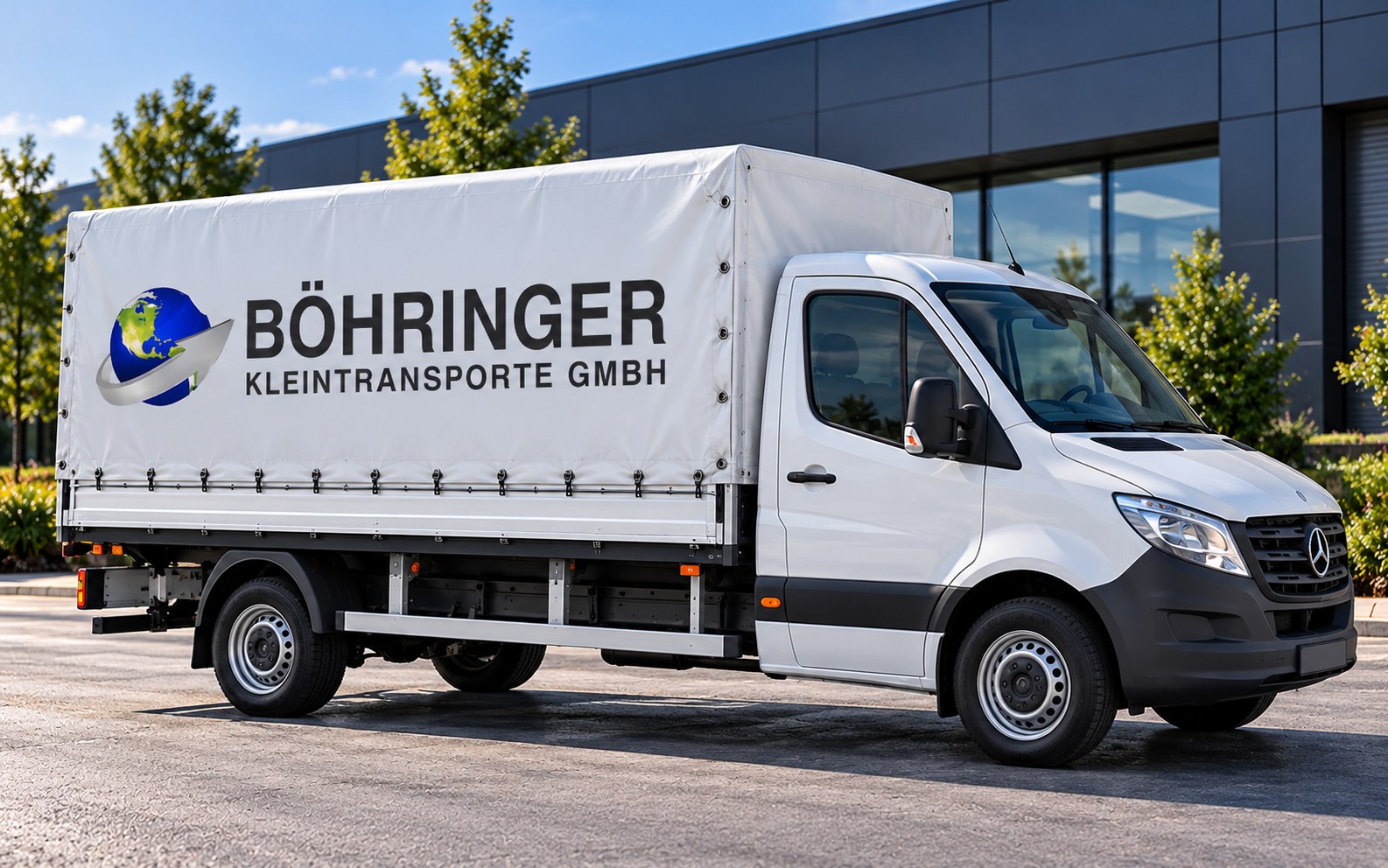 Planensprinter mit Böhringer-Firmenbeschriftung